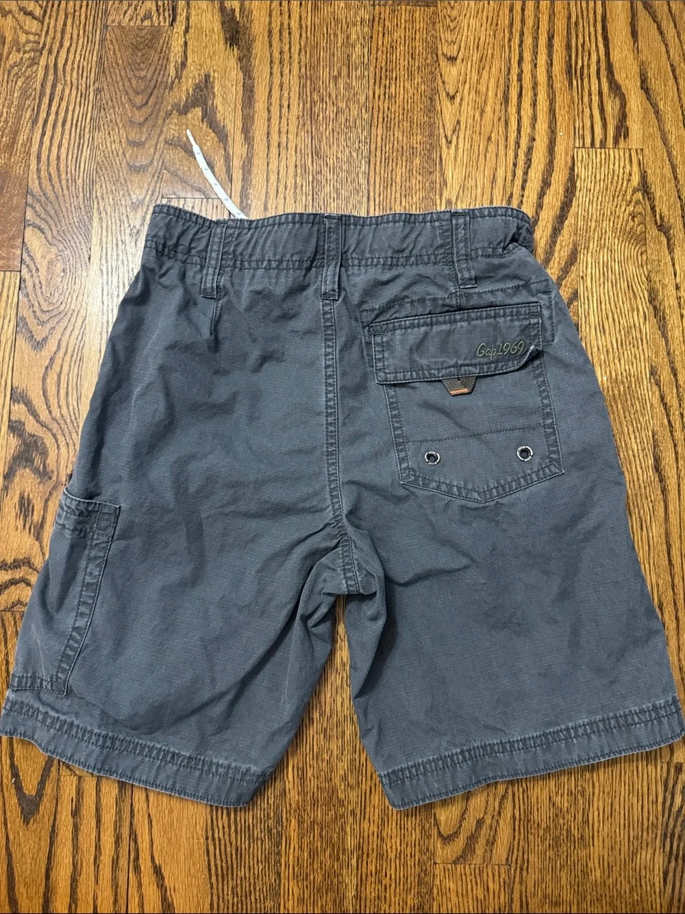 2011 GAP Kids Ripstop Cargo Shorts Gray Size 6 Slim Drawstring 100% Cotton